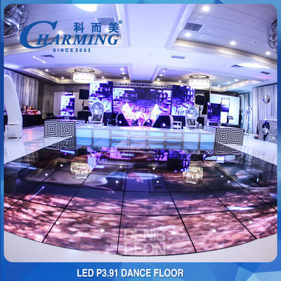 عازل المياه IP65 LED أرضية البلاط لوحة شاشة RGB اللون الكامل 3840 هرتز، مثالية لعروض الرقص عشب