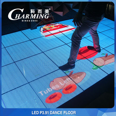 شاشة LED مقاومة للتآكل IP53 لأرضية الرقص تحت الأرض من الزجاج المقسى