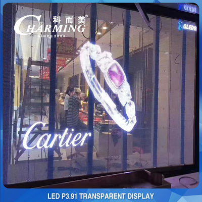 شاشة LED داخلية شفافة للفيديو 1920-3840Hz للإعلان