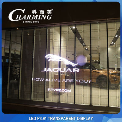 شاشة عرض نافذة حائط فيديو LED شفافة عالية الدقة مقاومة للغبار خفيفة الوزن P3.91