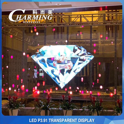 100 * 50CM بكسل Pith 3.91MM شفافة شاشة LED عالية الشفافية 70%