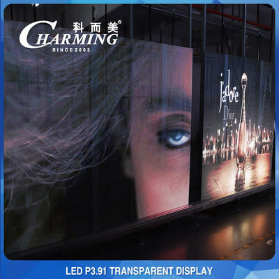 100 * 50CM بكسل Pith 3.91MM شفافة شاشة LED عالية الشفافية 70%