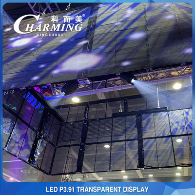 100 * 50CM بكسل Pith 3.91MM شفافة شاشة LED عالية الشفافية 70%