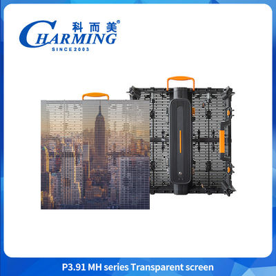 مركز تسوق عالي الوضوح 3.91-7.8mm HD عرض تجاري شفاف LED مضاد للماء حائط فيديو للإعلان