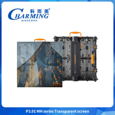 مركز تسوق عالي الوضوح 3.91-7.8mm HD عرض تجاري شفاف LED مضاد للماء حائط فيديو للإعلان