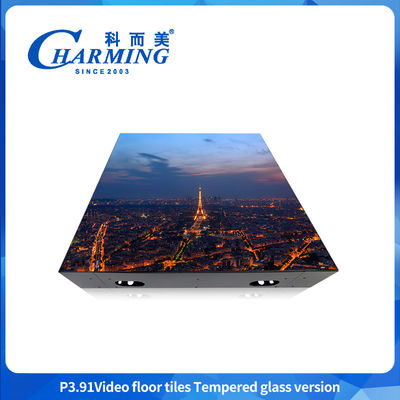 تخصيص P3.91 شاشة فيديو SMD1921 الزجاج الداخلي والخارجي + غوب غطاء + إطار حديدي علامة LED أرضية الرقص للإيجار