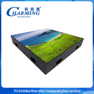 50x50CM الأرضية الرقصية LED P3.91 أرضية الفيديو البلاط النسخة الزجاجية المشددة