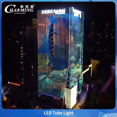 ضوء أنبوب سبائك الألومنيوم الرمادي من الشركة المصنعة الأصلية Charmingled مع تحكم DMX و IP66 لأماكن المباني والجسور الخارجية