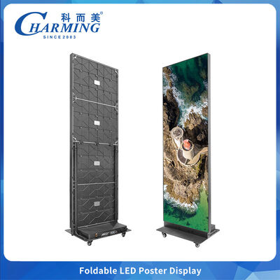 داخلي P1.86 P2 P2.5 ملصق موقف ملصق LED مع عجلة عرض الفيديو LED العرض الإعلانية شاشة LED