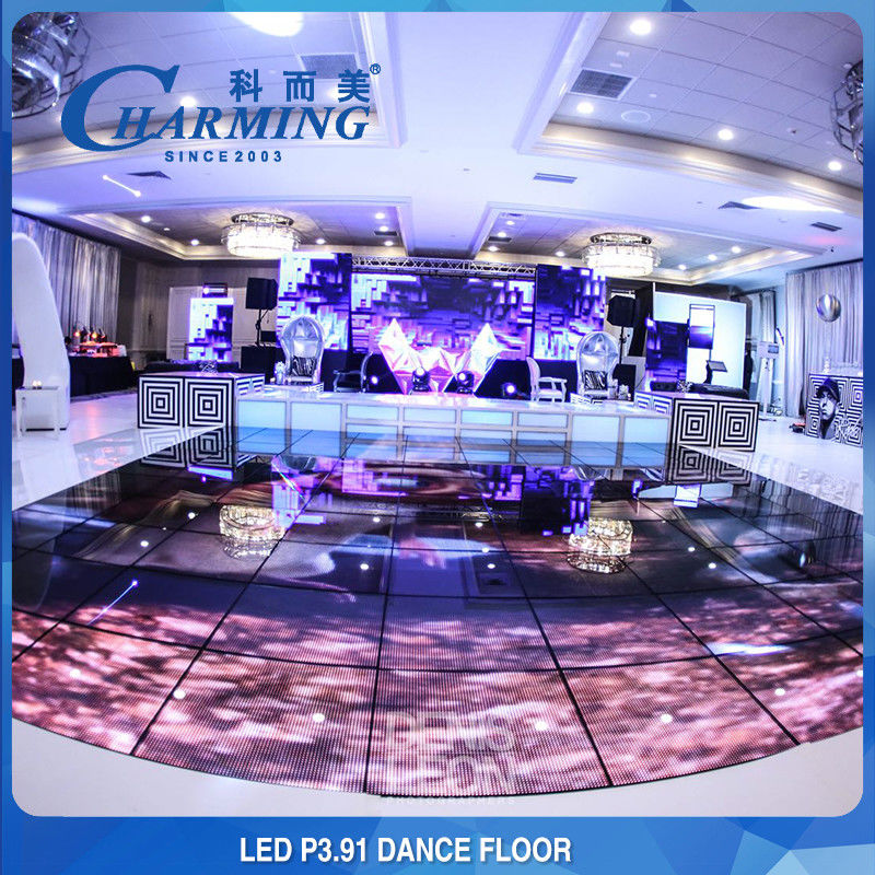 عازل المياه IP65 LED أرضية البلاط لوحة شاشة RGB اللون الكامل 3840 هرتز، مثالية لعروض الرقص عشب