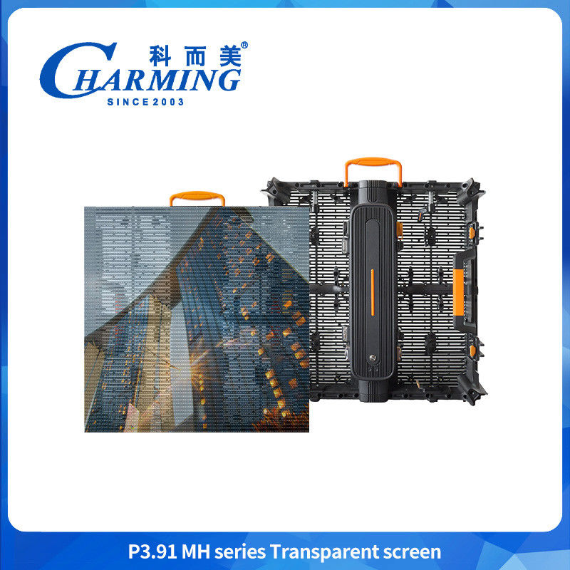 مركز تسوق عالي الوضوح 3.91-7.8mm HD عرض تجاري شفاف LED مضاد للماء حائط فيديو للإعلان