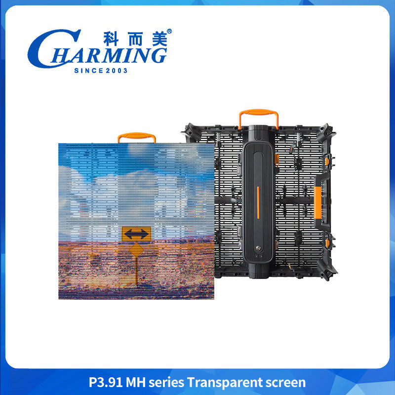 IP65 للخارج P3.91-P7.8 الزجاج الشفاف 3D LED العرض العرض الحائط الفيديو