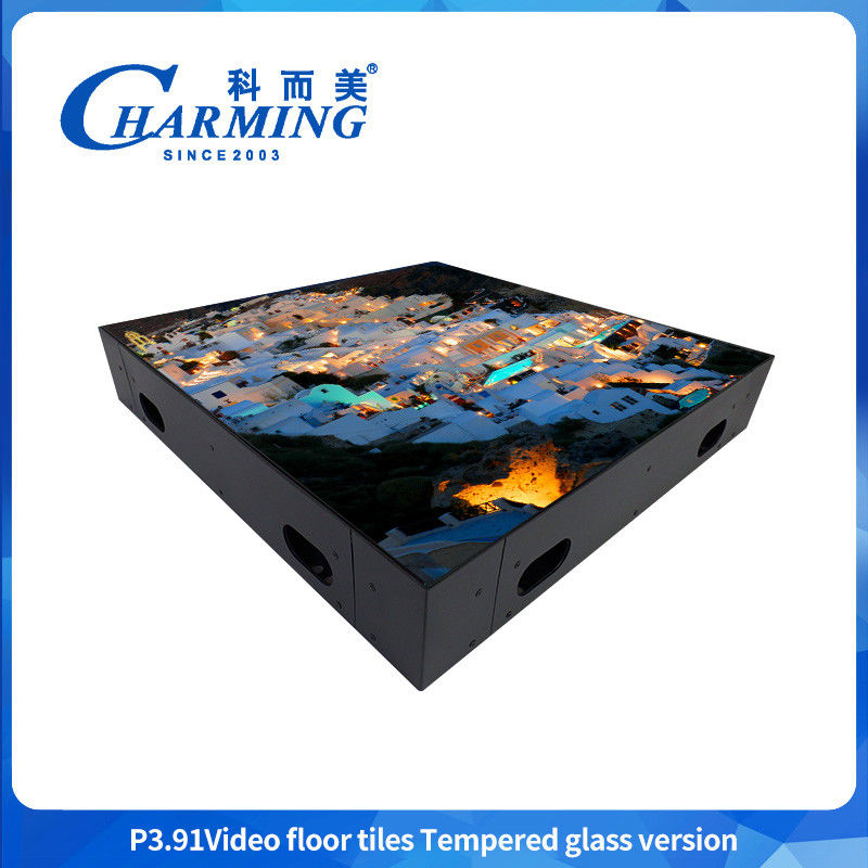 50x50CM الأرضية الرقصية LED P3.91 أرضية الفيديو البلاط النسخة الزجاجية المشددة