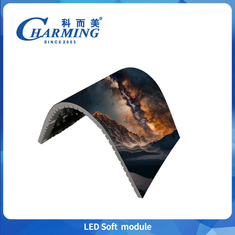 LED Soft Module P3 3Mm داخلي لوحة عرض ملونة كاملة حائط فيديو منحني شاشة LED مرنة للإعلانات