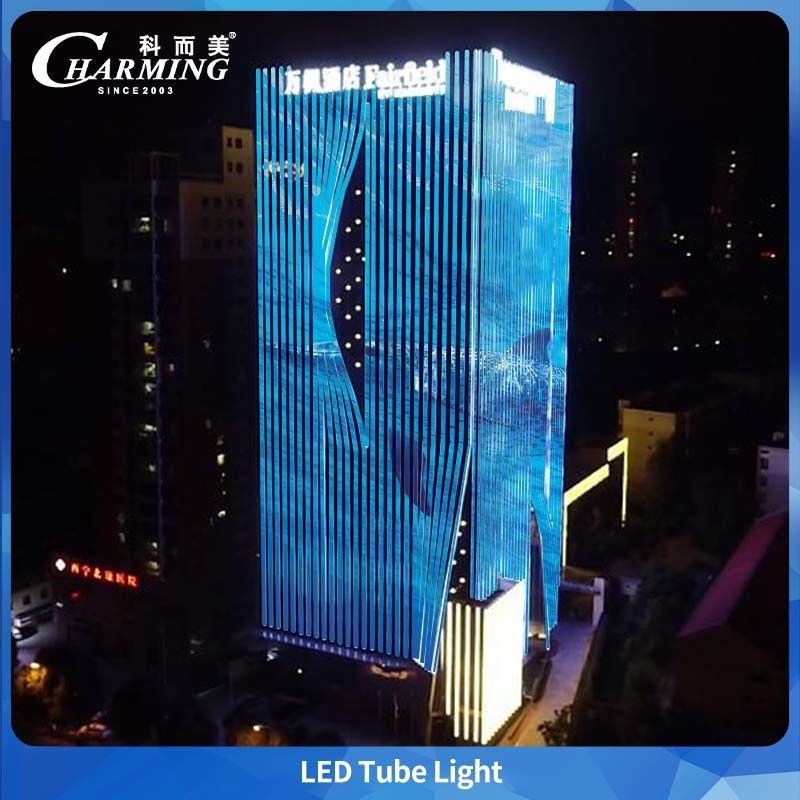 1000/500x40.5x30.5 مم أنبوب ضوء ملون بالكامل IP66 وصيانة سهلة، تصميم خط توصيل يمكن استخدامه للمباني الخارجية والجسور