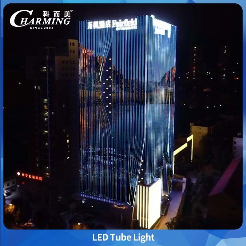 غطاء جهاز الكمبيوتر SMD5050 IP65 مصباح الأنابيب LED للإعلان عن المباني الضخمة في الهواء الطلق