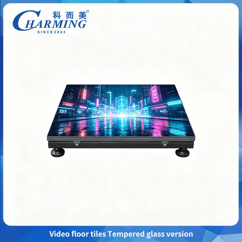 500x1000ملم أداء عالي P3.91 LED أرضية الفيديو البلاط / الزجاج المقاوم أرضية الرقص التفاعلية