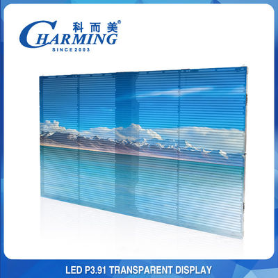 شاشة فيديو خارجية شفافة 4K P3.91 عرض تأجير 500X1000mm