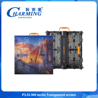 ضوء عالي P3.91 500 * 500mm عازل المياه الخارجي الشفاف LED مجلس الوزراء العرض